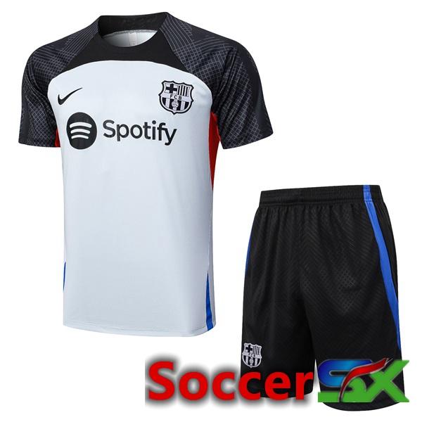 FC Barcelona Training T Shirt + Shorts Grey 2023/2024