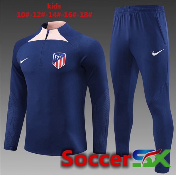 Atletico Madrid Kids Training Tracksuit Suit Blue Royal 2023/2024