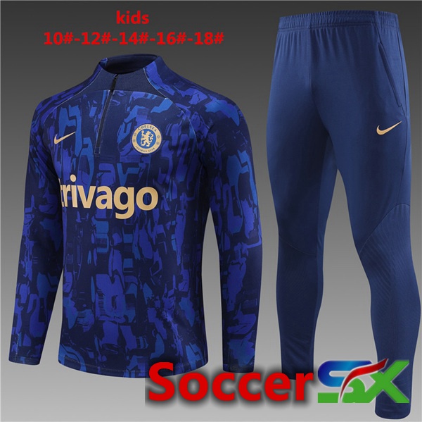 FC Chelsea Kids Training Tracksuit Suit Blue 2023/2024