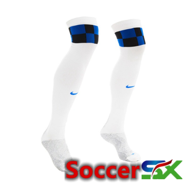 Inter Milan Soccer Socks Away White 2023/2024