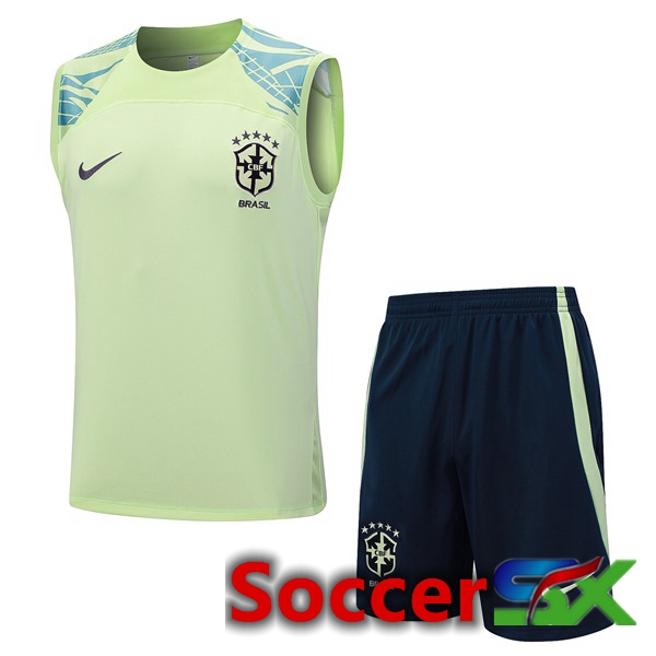 Brazil Soccer Vest + Shorts Blue Green 2023/2024