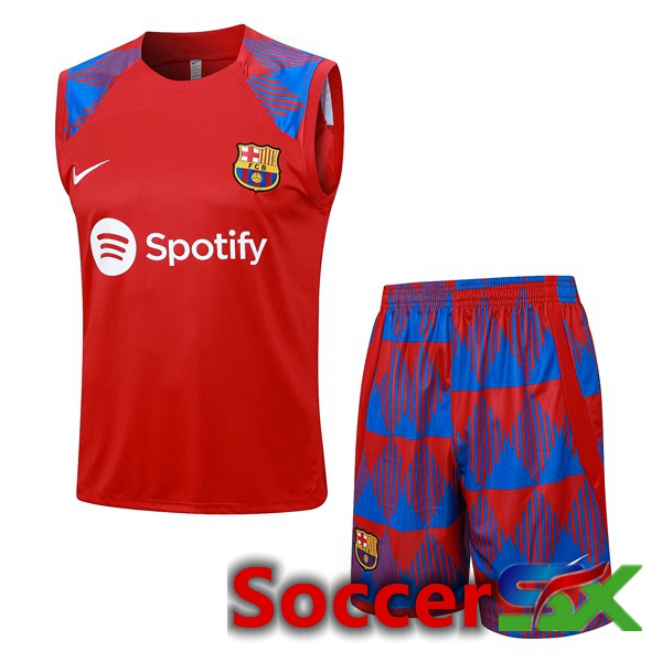 FC Barcelona Soccer Vest + Shorts Red 2023/2024