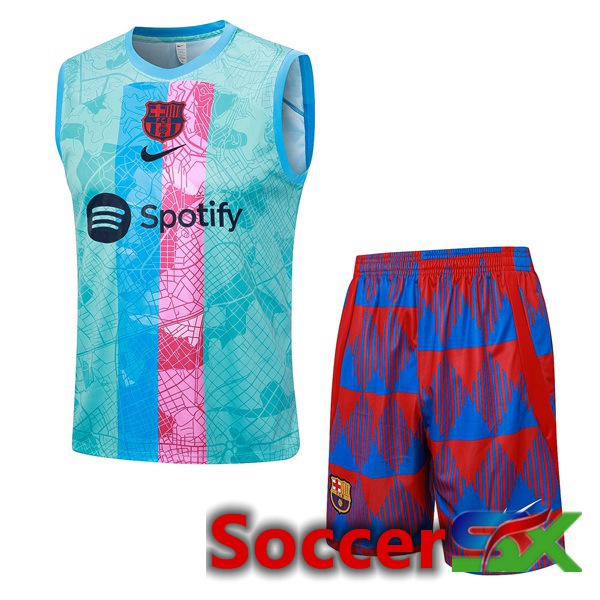 FC Barcelona Soccer Vest + Shorts Green 2023/2024