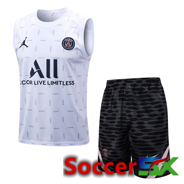 Paris PSG Soccer Vest + Shorts White 2023/2024