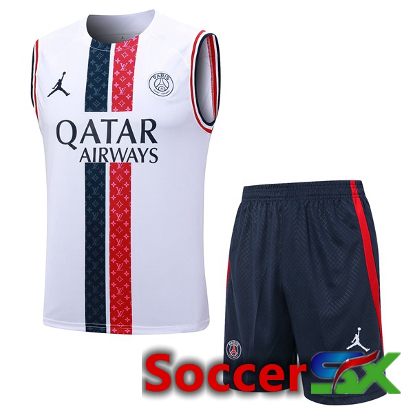 Paris PSG Soccer Vest + Shorts White 2023/2024