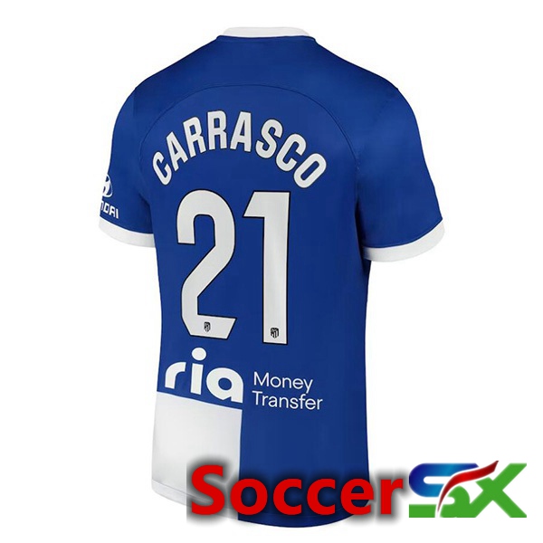 Atletico Madrid (Carrasco 21) Away Soccer Jersey Blue 2023/2024