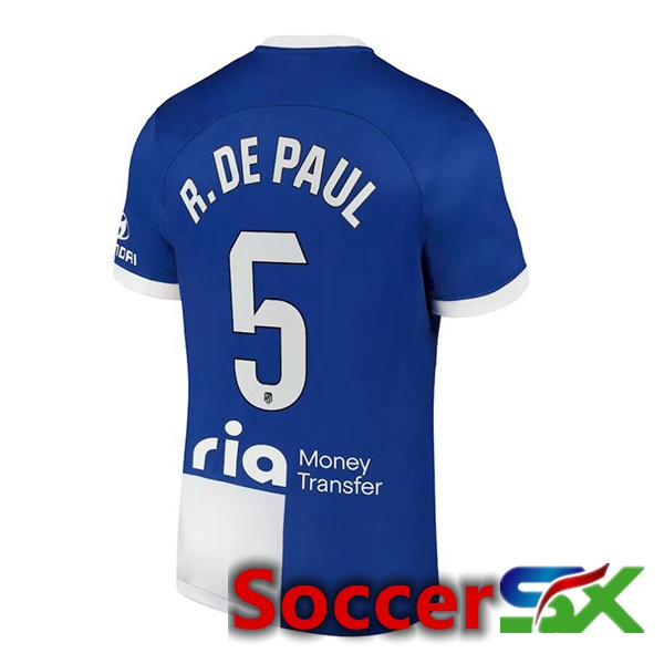 Atletico Madrid (R. De Paul 5) Away Soccer Jersey Blue 2023/2024