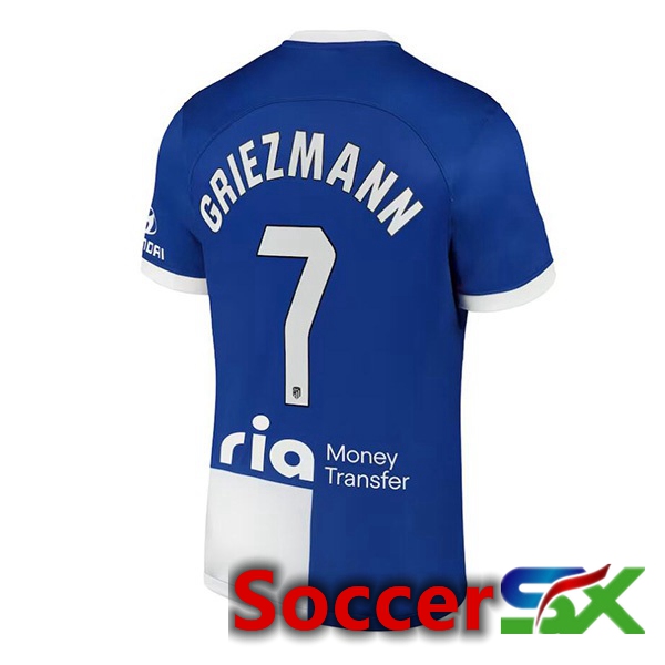 Atletico Madrid (Griezmann 7) Away Soccer Jersey Blue 2023/2024