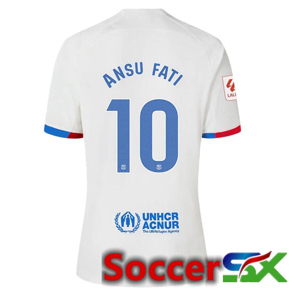 FC Barcelona (ANSU FATI 10) Away Soccer Jersey White 2023/2024