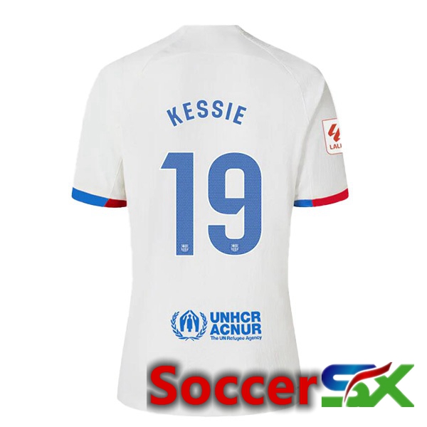 FC Barcelona (KESSIE 19) Away Soccer Jersey White 2023/2024