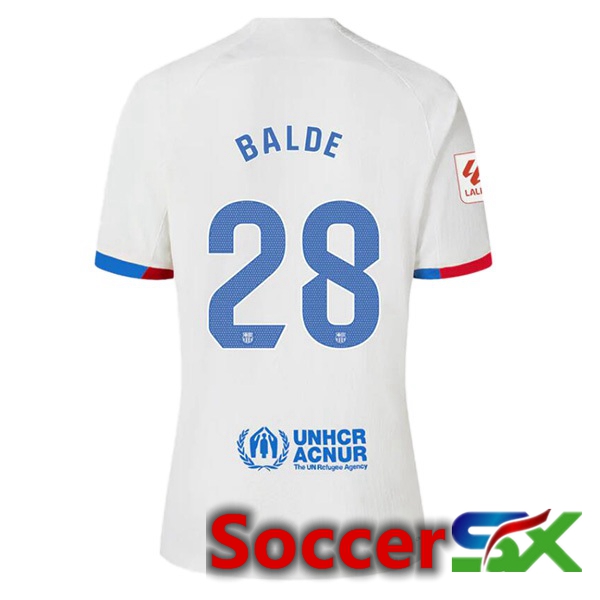 FC Barcelona (BALDE 28) Away Soccer Jersey White 2023/2024