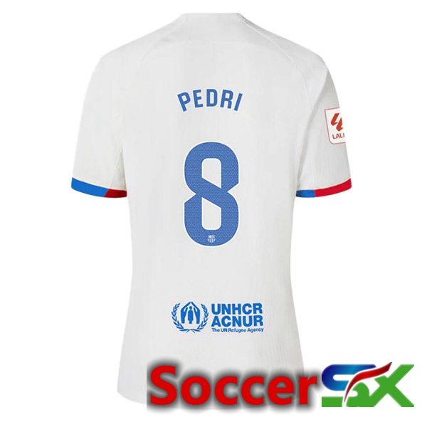 FC Barcelona (PEDRI 8) Away Soccer Jersey White 2023/2024