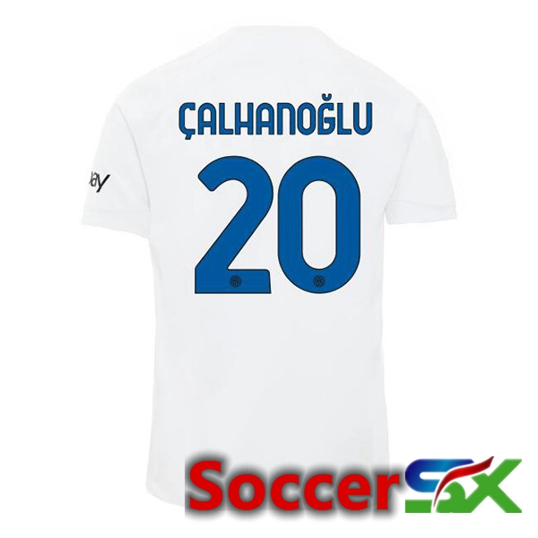 Inter Milan (ÇALHANOĞLU 20) Away Soccer Jersey White 2023/2024