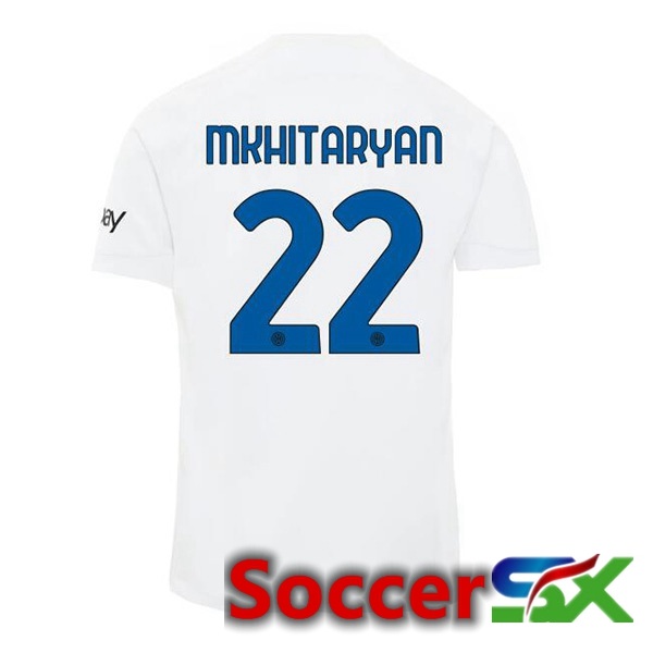 Inter Milan (MKHITARYAN 22) Away Soccer Jersey White 2023/2024