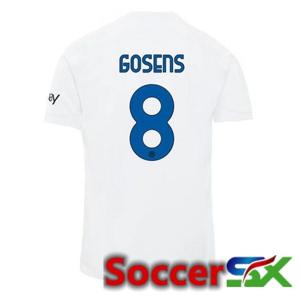 Inter Milan (GOSENS 8) Away Soccer Jersey White 2023/2024