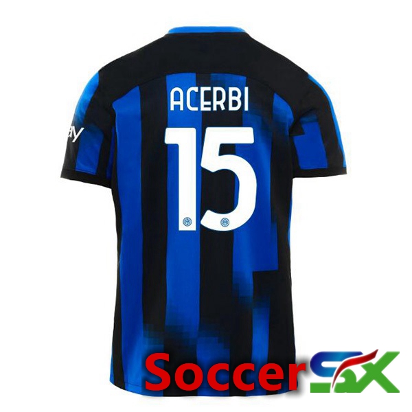 Inter Milan (ACERBI 15) Home Soccer Jersey Blue 2023/2024