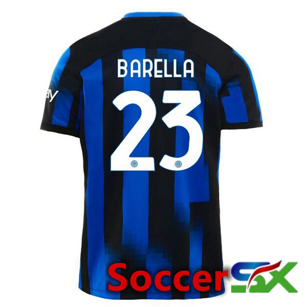 Inter Milan (BARELLA 23) Home Soccer Jersey Blue 2023/2024