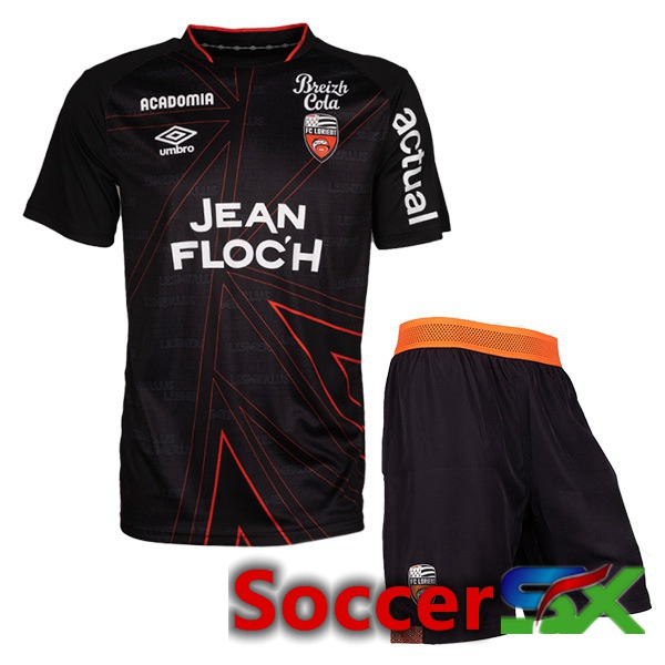 FC Lorient Kids Away Soccer Jersey Black 2023/2024