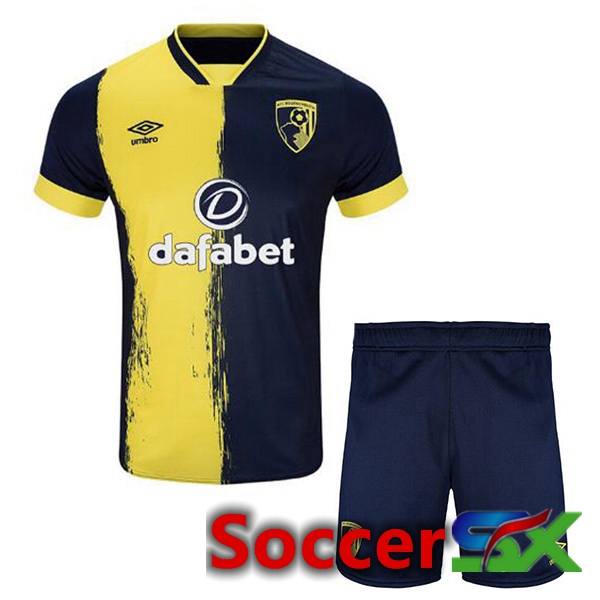 AFC Bournemouth Kids Third Soccer Jersey Yellow Blue 2023/2024