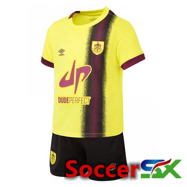 Burnley Kids Away Soccer Jersey Yellow 2023/2024