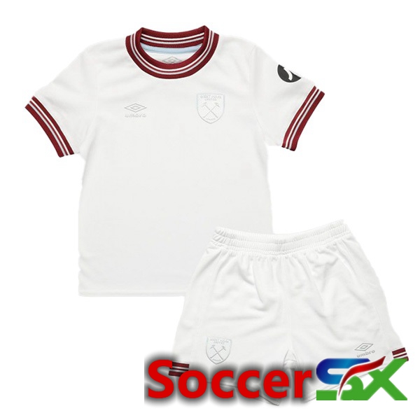 West Ham Kids Away Soccer Jersey White 2023/2024