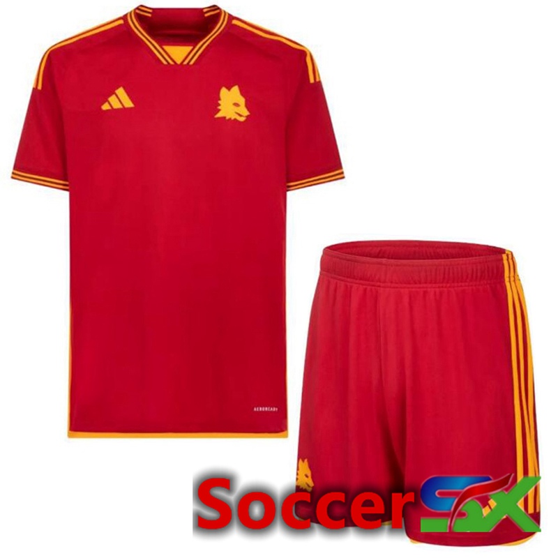 AS Roma Home Soccer Jersey + Shorts 2023/2024