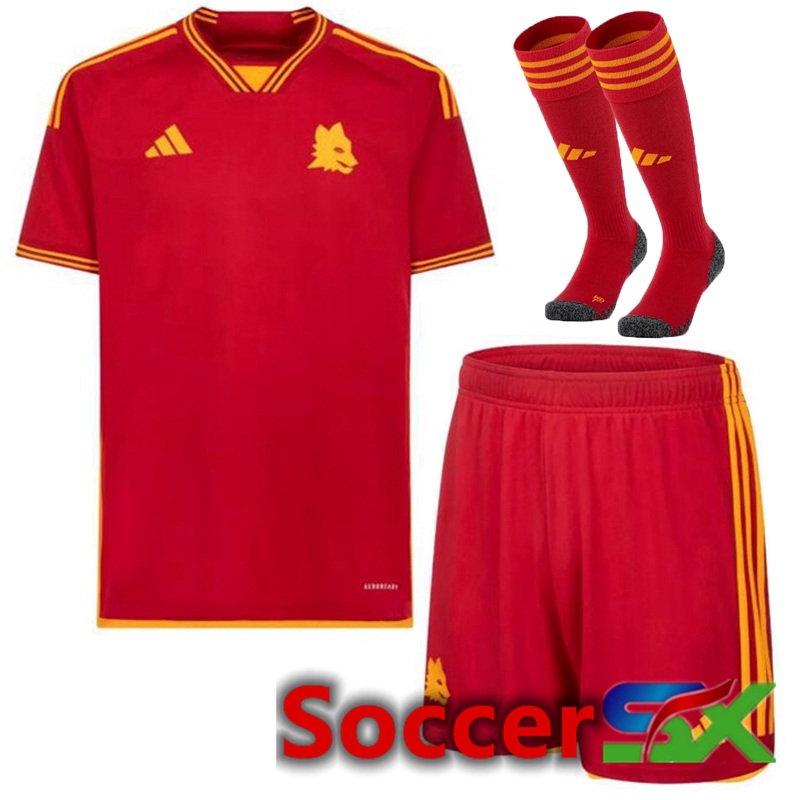 AS Roma Home Soccer Jersey (Shorts + Sock) 2023/2024