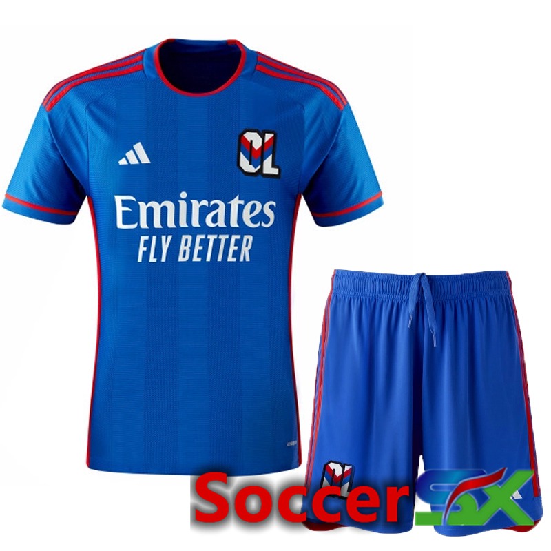 Lyon OL Away Soccer Jersey + Shorts 2023/2024