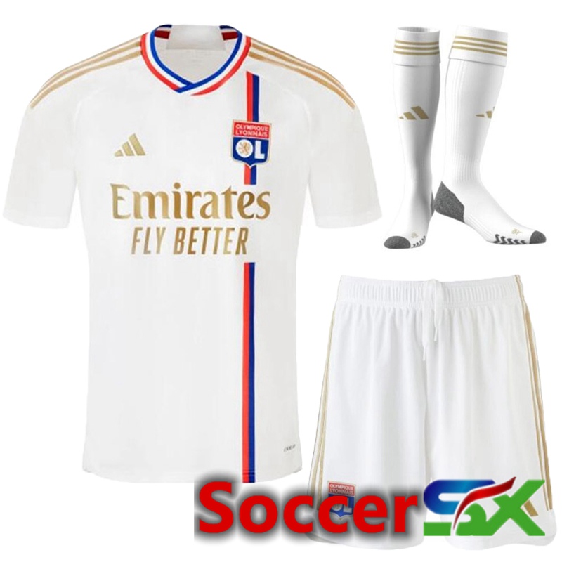 Lyon OL Home Soccer Jersey (Shorts + Sock) 2023/2024