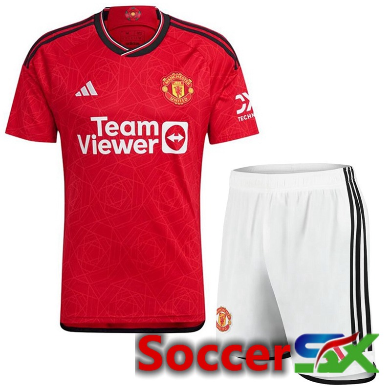 Manchester United Home Soccer Jersey + Shorts 2023/2024