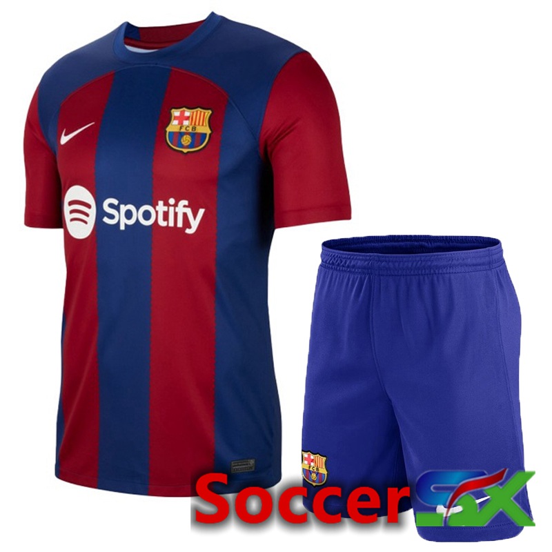 FC Barcelona Home Soccer Jersey + Shorts 2023/2024