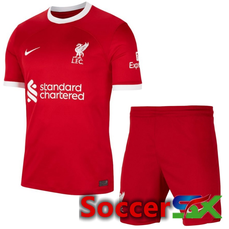FC Liverpool Home Soccer Jersey + Shorts 2023/2024