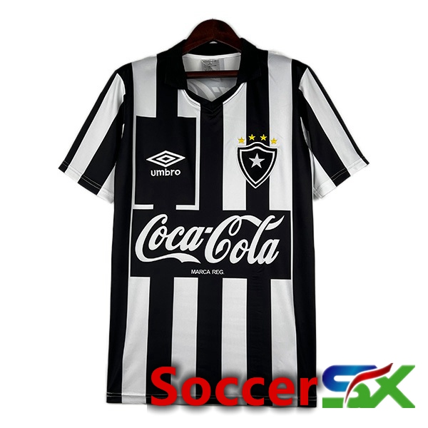 Botafogo Retro Home Soccer Jersey Black White 1992