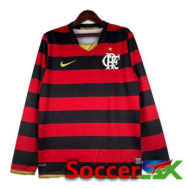 Flamengo Retro Home Soccer Jersey Long sleeve Red 2008-2009