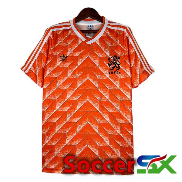 Netherlands Retro Home Soccer Jersey Orange 1988