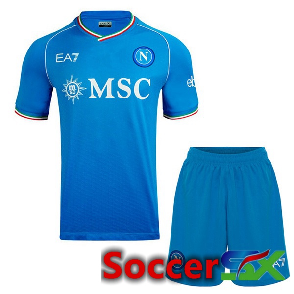 SSC Napoli Kids Home Soccer Jersey Blue 2023/2024