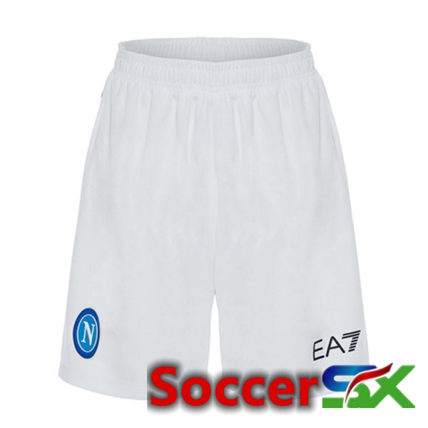 SSC Napoli Soccer Shorts Away White 2023/2024