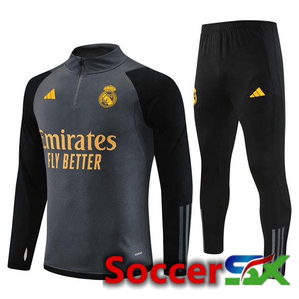 Real Madrid Training Tracksuit Suit Grey 2023/2024