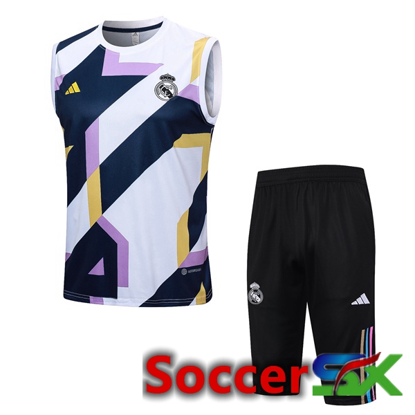 Real Madrid Soccer Vest + Shorts White 2023/2024