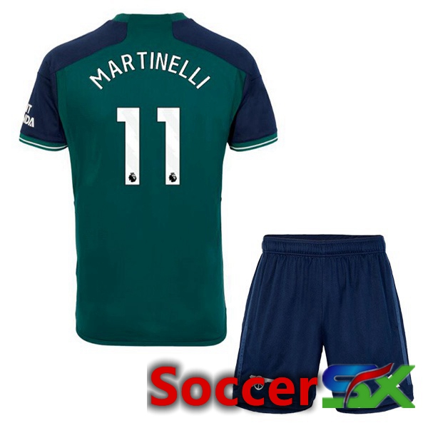 Arsenal (MARTINELLI 11) Kids Soccer Jersey Third Green 2023/2024