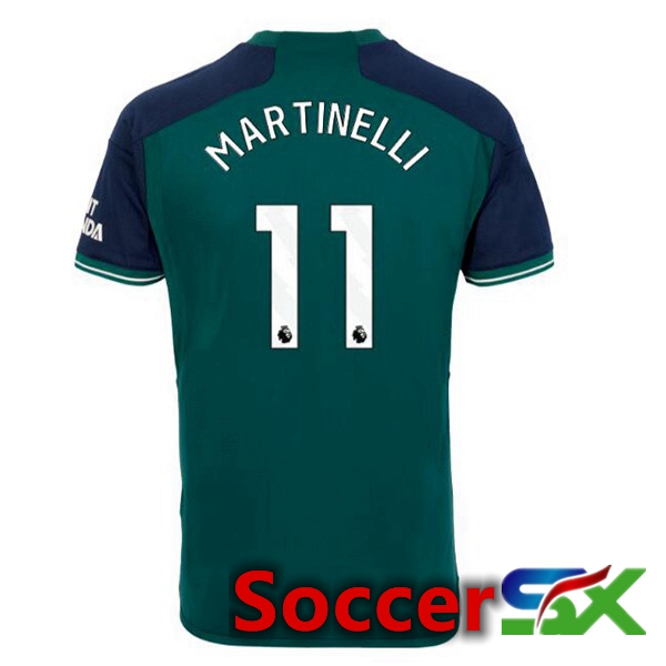 Arsenal (MARTINELLI 11) Soccer Jersey Third Green 2023/2024