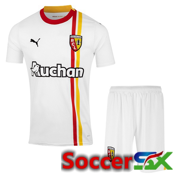 RC Lens Kids Soccer Jersey Third White 2023/2024