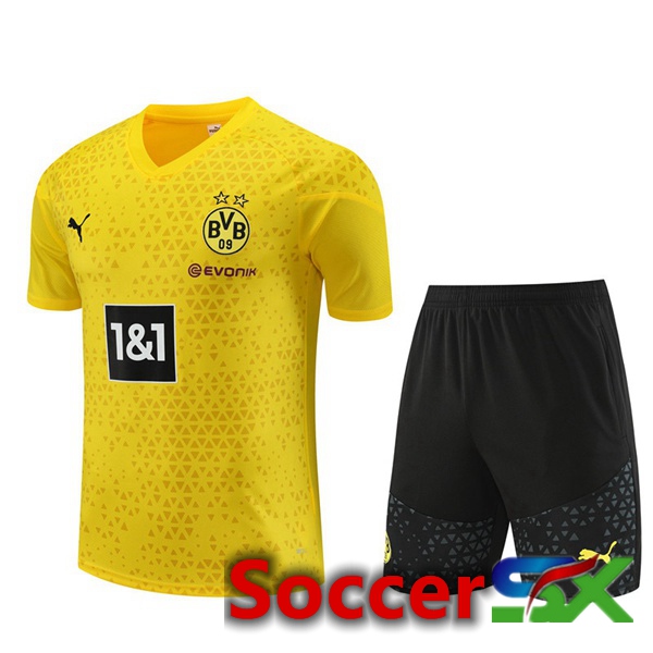 Dortmund BVB Training T Shirt + Shorts Yellow 2023/2024