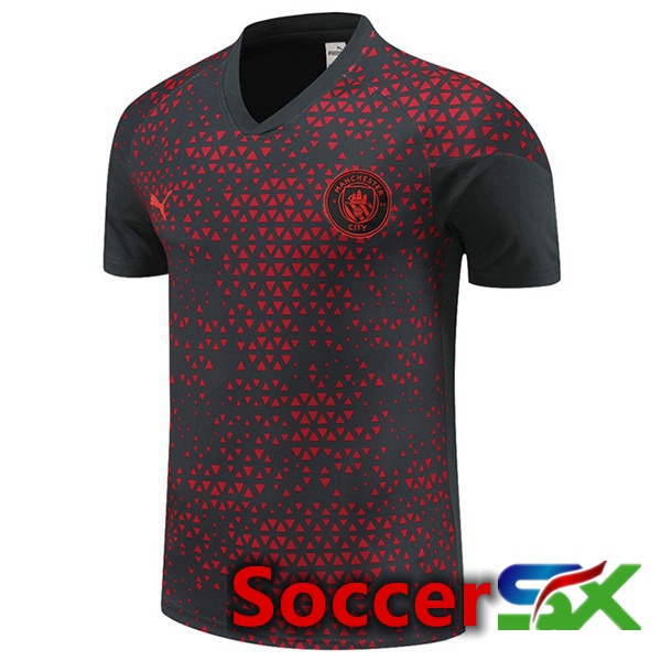 Manchester City Training T Shirt Red Black 2023/2024