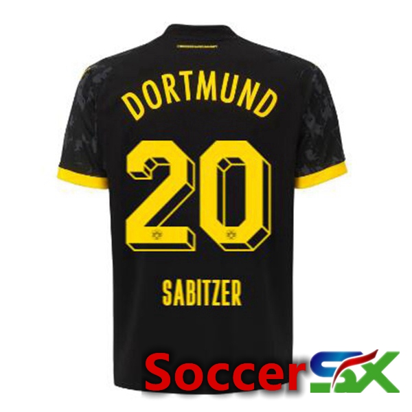 Dortmund BVB (Sabitzer 20) Soccer Jersey Away Black 2023/2024