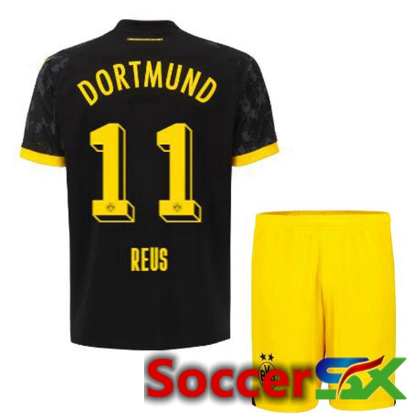 Dortmund BVB (Reus 11) Kids Soccer Jersey Away Black 2023/2024