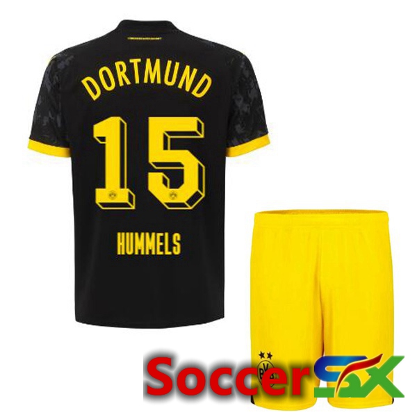 Dortmund BVB (Hummels 15) Kids Soccer Jersey Away Black 2023/2024