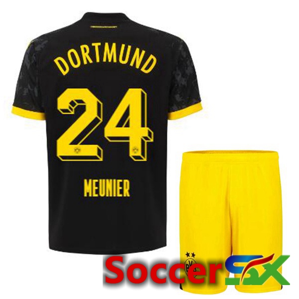 Dortmund BVB (Meunier 24) Kids Soccer Jersey Away Black 2023/2024