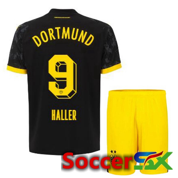 Dortmund BVB (Haller 9) Kids Soccer Jersey Away Black 2023/2024