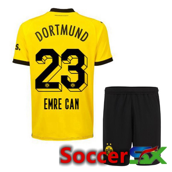 Dortmund BVB (Emre Can 23) Kids Soccer Jersey Home Yellow Black 2023/2024